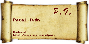 Patai Iván névjegykártya
